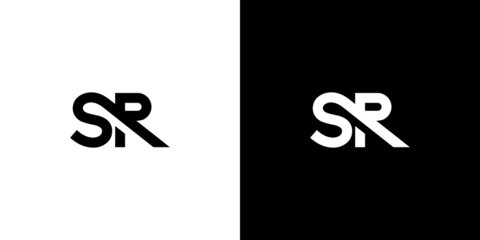 Modern and elegant SR initials logo design
