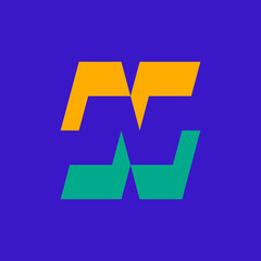 Letter N logo. Icon design. Template elements. Geometric abstract logos
