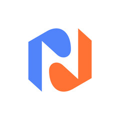 Letter N logo. Icon design. Template elements. Geometric abstract logos