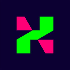 Letter H logo. Icon design. Template elements. Geometric abstract logos