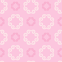 Simple floral pattern on pink background vector