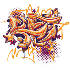Bright colored funky abstract graffiti arrows background
