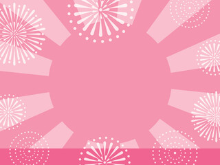 Naklejka premium 夏の花火と空と海の背景