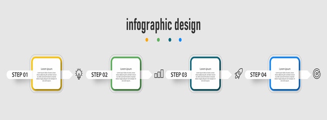 Professional elegant step infographic design elegant template