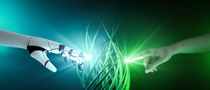 Kontakt Verbindung - K&uuml;nstliche Intelligenz -Cyborg - Mensch 