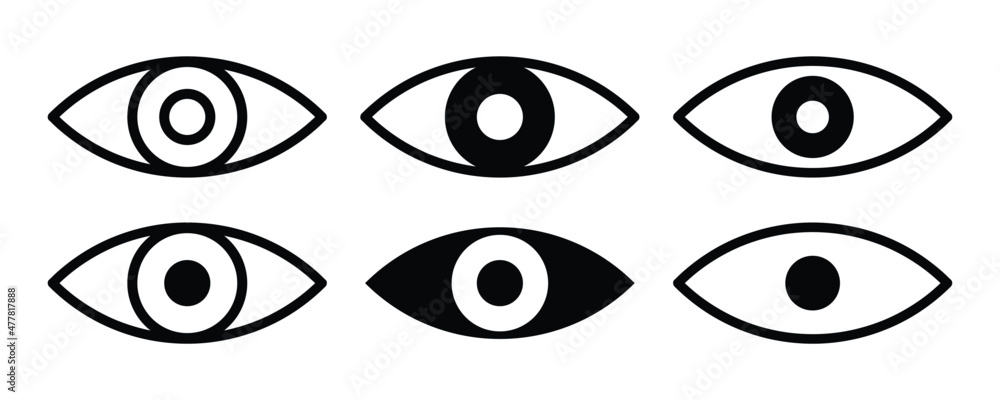 Poster a simple element set of the eyes illustrations. minimalist design in various shapes. a design for we