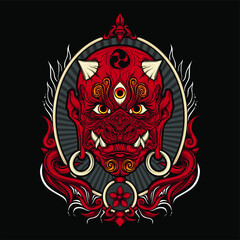 cultural full face mask illustration