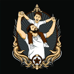 father and son illustration	
