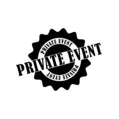 Private event sign icon isolated on white background