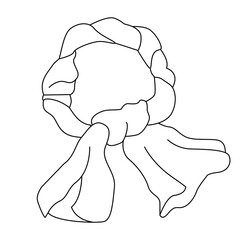 Winter or autumn and spring scarf. Simple vector outline illustration. Suitable for children's books and coloring pages, as well as in infographics, for design and patterning, for catalogs, as an icon
