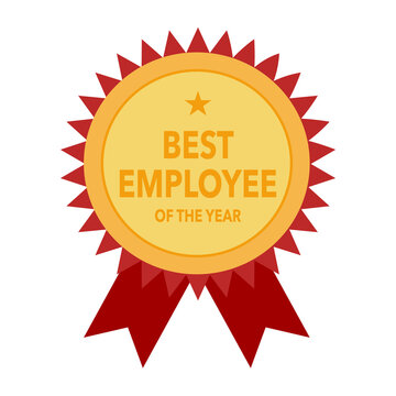 Best employee award concept vector illustration on white background. Company worker best performance reward.