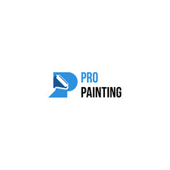 Modern flat colorful PRO PAINTING logo design