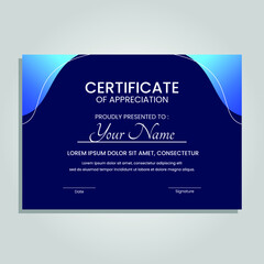 Creative certificate of appreciation best award template with colorful geometric shapes composition, Use for print, certificate, diploma, graduation Eps10 vector template