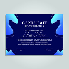 Creative certificate of appreciation best award template with colorful geometric shapes composition, Use for print, certificate, diploma, graduation Eps10 vector template