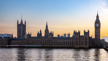 Plakat houses of parliament with Big Ben in London
