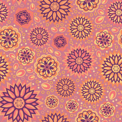 Beautiful and Simple Geometrical Flower Seamless Surface Pattern Design