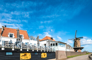 Fototapeta na wymiar Windmill Rijn en lek in Wijk bij Duurstede, Utrecht Province, The Netherlands