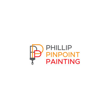 Minimalist PHILLIP PINPOINT PAINTING logo design