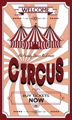 Vintage circus ticket with retro scratches