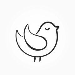 sketchy vector bird. romantic and valentines symbol. hand drawn element for valentines design