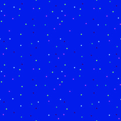 Small dots in a chaotic order on a dark blue background. Seamless background for any use.