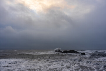 Fototapeta na wymiar storm over the sea Iceland