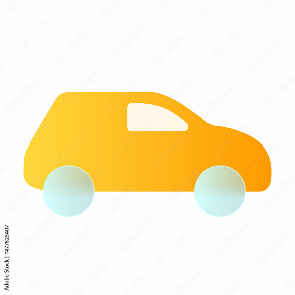 Poster vector modern trend icon in the style of glassmorphism with gradient, blur and transparency. car sym