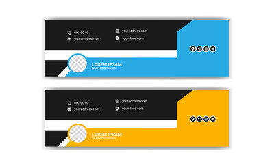 email signature template. vector Illustration Of Corporate Email Signature Design.