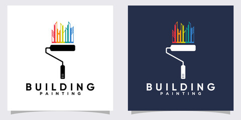 building paint logo design with creative concept