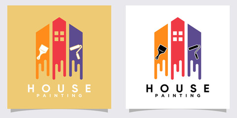 house panting logo design with creative concept
