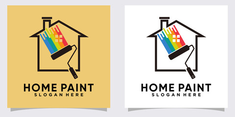 home panting logo design with creative concept
