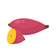Flat vector of Sweet potato isolated on white background. Flat illustration graphic icon