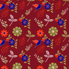 Floral seamless pattern design with background less