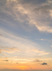 sunset sky vertical over the sea in the evening 