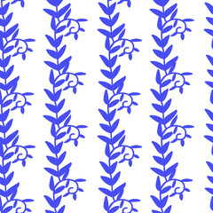 Seamless vector pattern with a flowers on an on-trend purple background.Minimalistic,animalistic print in Very Peri in doodle style.Design for textiles,wraprapping paper,packaging ,web,scrapbook. 