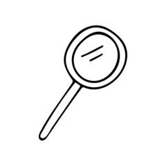 Hand drawn doodle magnifying glass. Vector magnifier clipart.