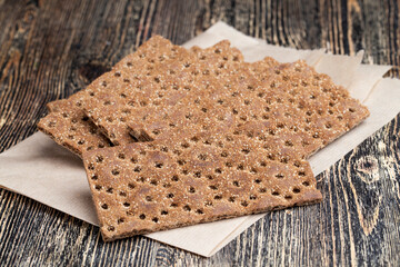 thin and crispy bread close up