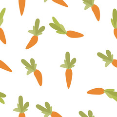 Carrot pattern. Cute baby print made from vegetables. Vector illustration.