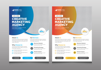 Corporate Flyer Template, Creative Business Leaflet Layout for Marketing, Advertisement, Promotion