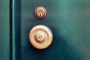 Antique metallic door detail 