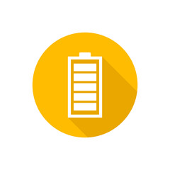 Full battery flat icon with shadow