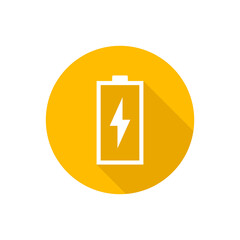 Battery charge flat icon with shadow