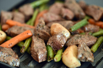 meat cooking fried beef grilled food meat dish bbq Korean-style