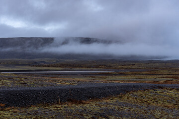 clouds over the river Iceland