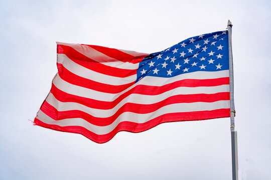 american flag against the sky