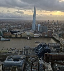 city skyline at sunset