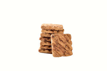 chocolate biscuit on white background