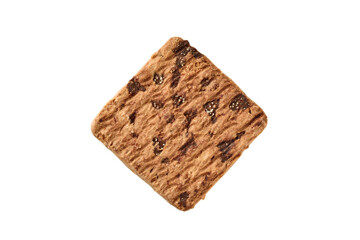 choco chip cookie isolated on white backgrund with clipping path