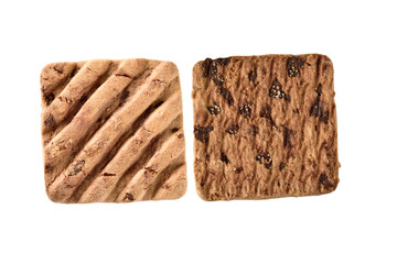 Chocolate Chip Cookie Isolated on White Background with Clipping Path