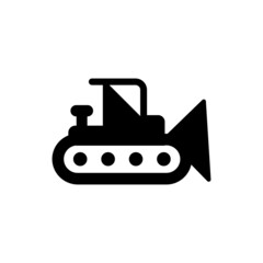 Bulldozer digging excavator icon